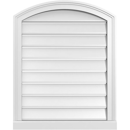 Ekena Millwork Arch Top Surface Mount PVC Gable Vent w/ 2"W x 2"P Brickmould Sill Frame, 24"W x 28"H GVPAR24X2803SN